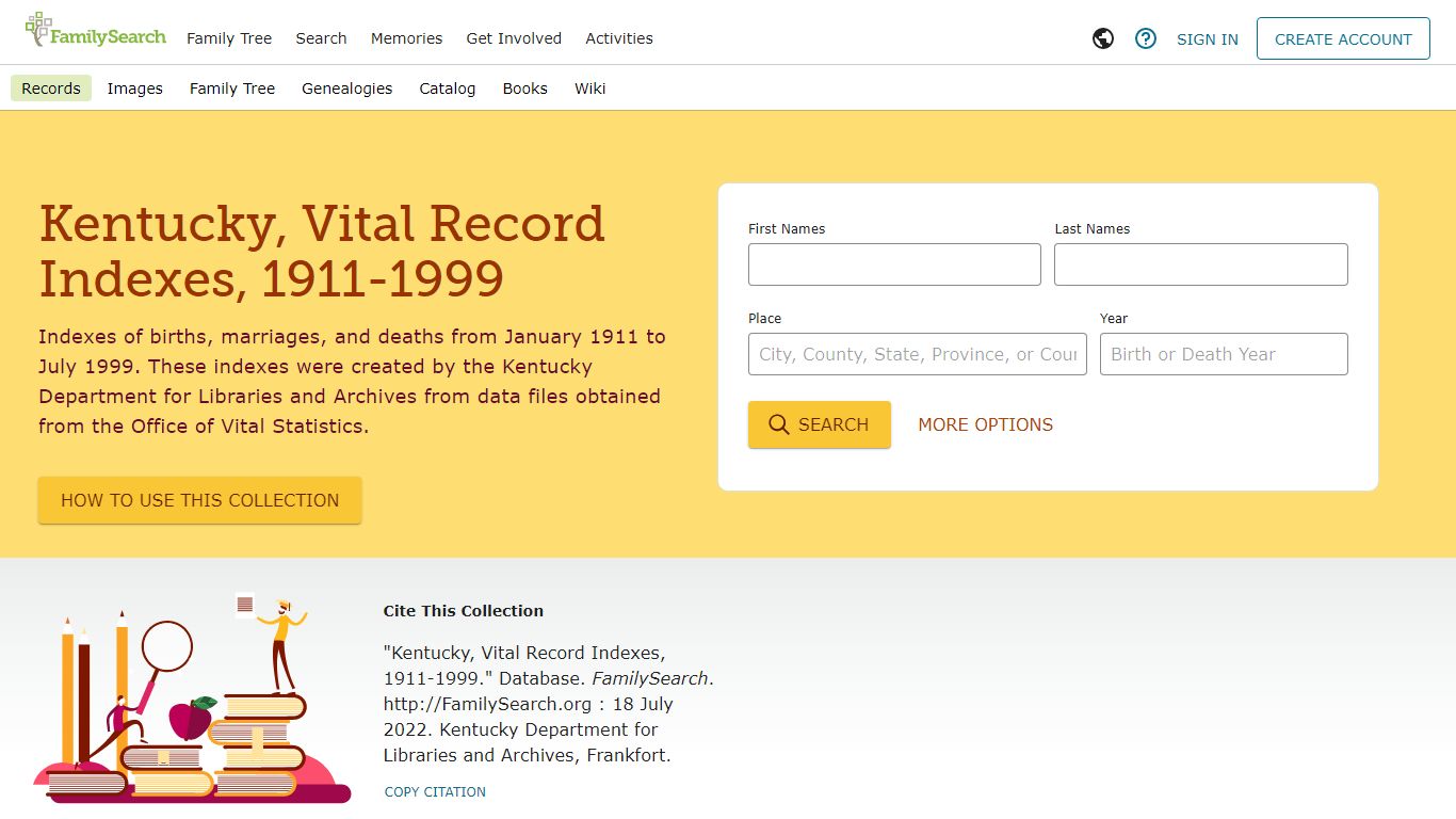 Kentucky, Vital Record Indexes, 1911-1999 • FamilySearch